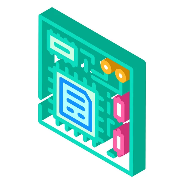 Cpu board isometric icon vector illustration — Stock Vector