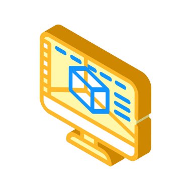 3d yazılım izometrik vektör çizimi
