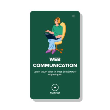 Web İletişim Modern Çevrimiçi Teknoloji Vektörü