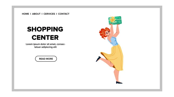 Dans le centre commercial Achat femme Shopper vecteur — Image vectorielle