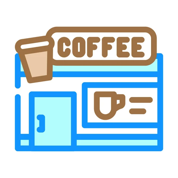 Coffee shop color icon vector illustration — Wektor stockowy