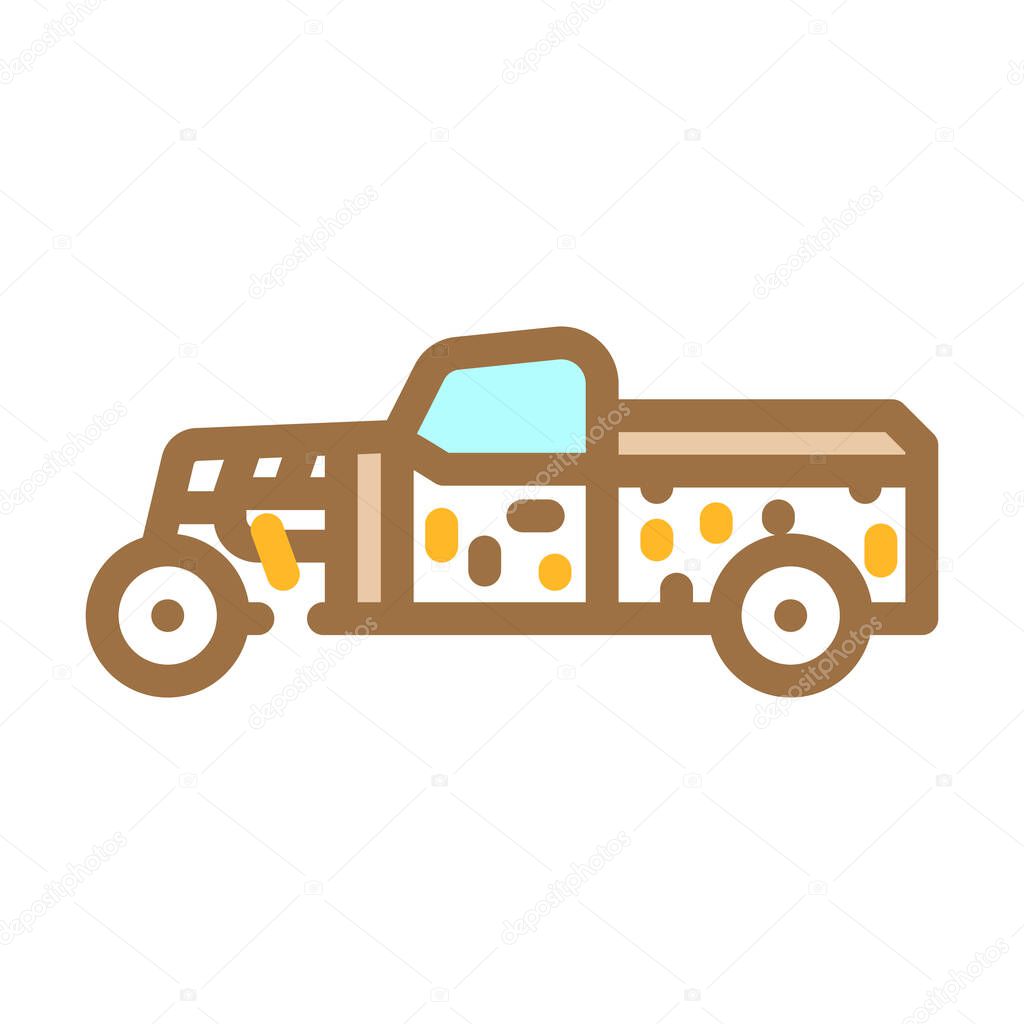 rat rod car color icon vector illustration