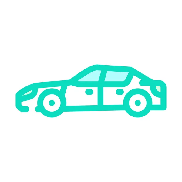 Sedán coche cuerpo tipo color icono vector ilustración — Vector de stock