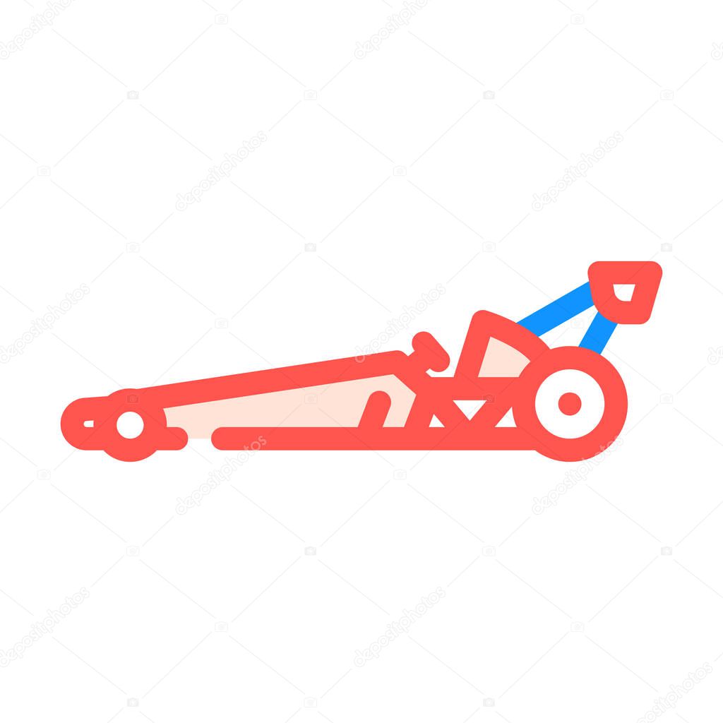 dragster sport car color icon vector illustration