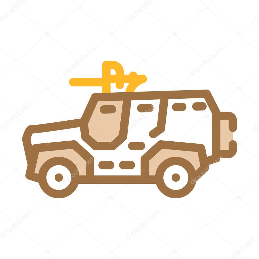 military vehicle color icon vector illustration