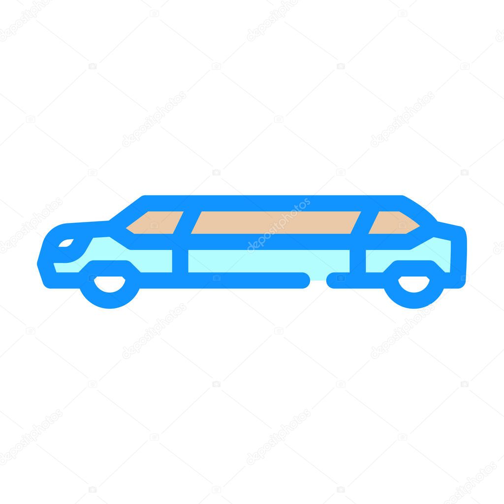 limousine car color icon vector illustration