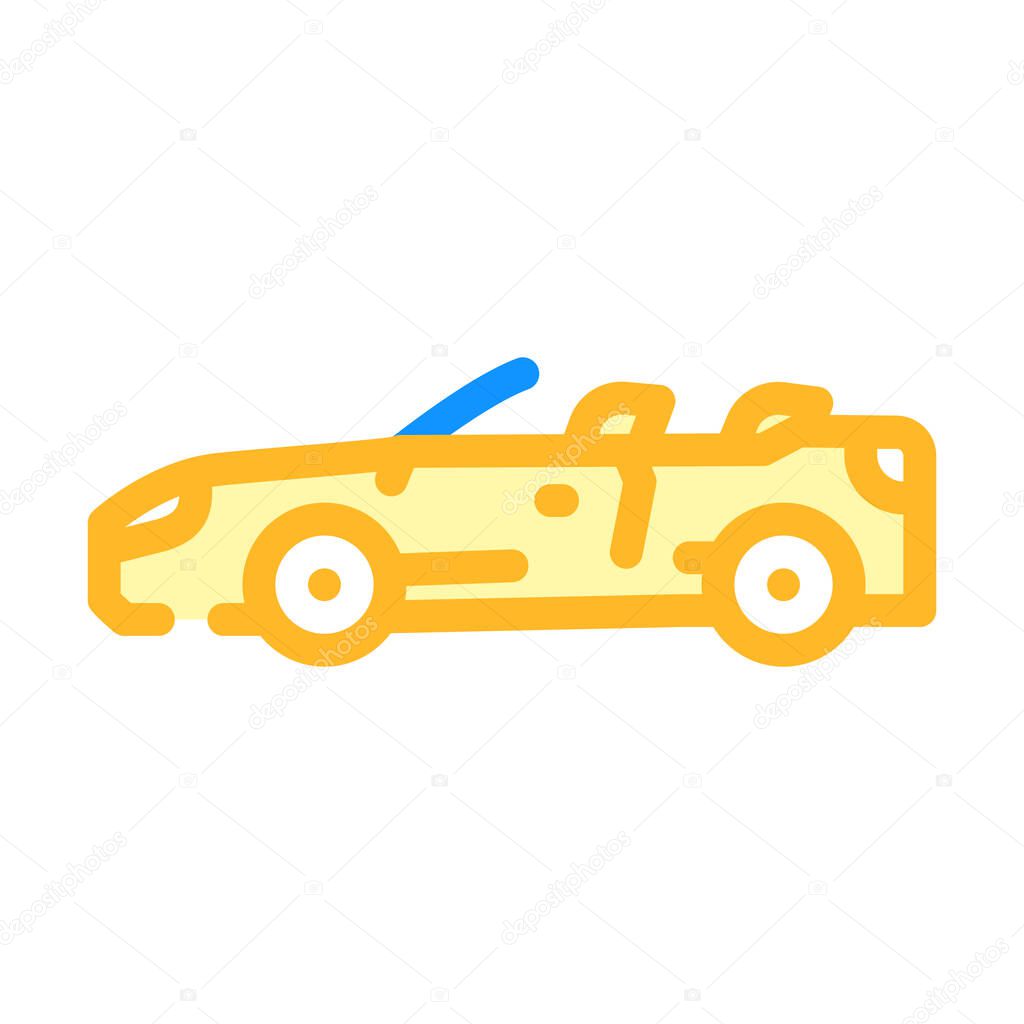 convertible cabriolet car color icon vector illustration