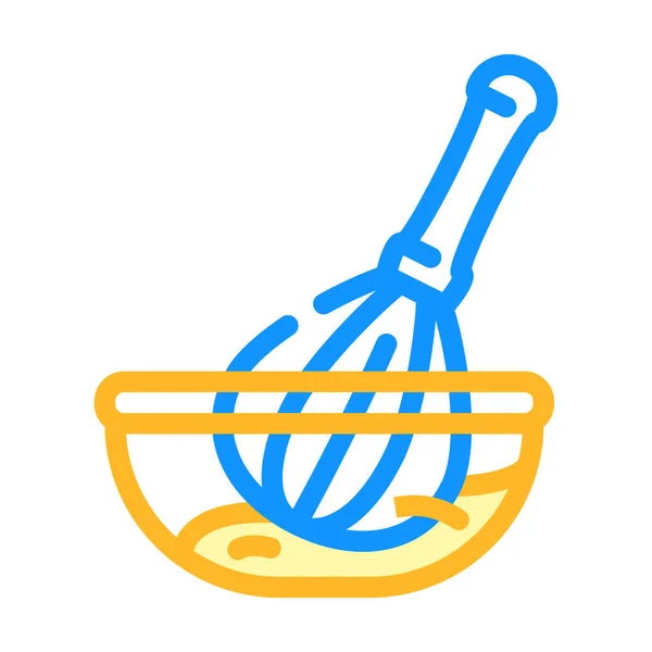 Batedor whisk cor ícone vetor ilustração — Vetor de Stock