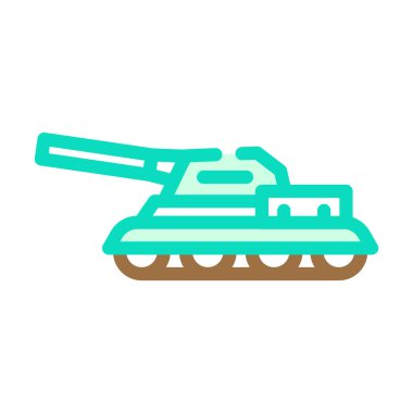 tank askeri renk ikonu vektör illüstrasyonu