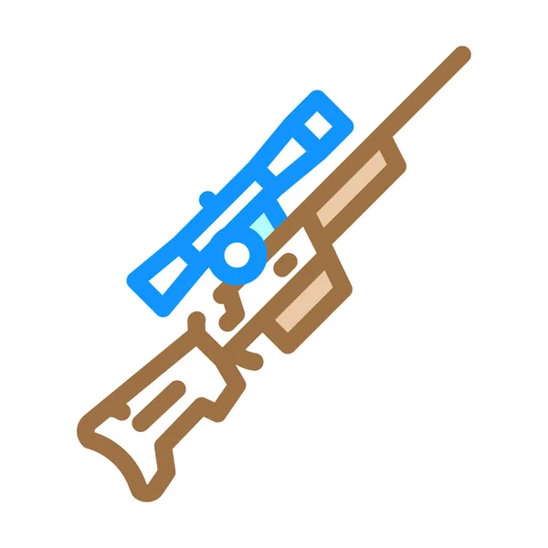 Scharfschützengewehr Farbe Symbol Vektor Illustration — Stockvektor