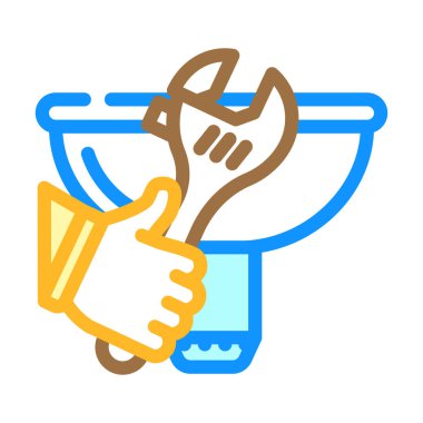 lavabo renk ikonu vektör illüstrasyonunu tamir eder