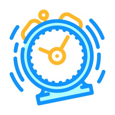 Çalan alarmlı saat renk ikonu vektör çizimi