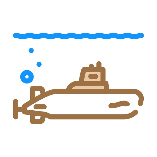 U-Boot Militär Farbe Symbol Vektor Illustration — Stockvektor