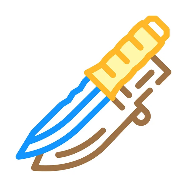 Knife military color icon vector illustration — 스톡 벡터
