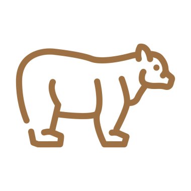 Ayı hayvan rengi ikon vektör illüstrasyonu