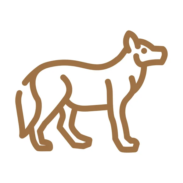 Ilustrasi vektor ikon hewan serigala - Stok Vektor