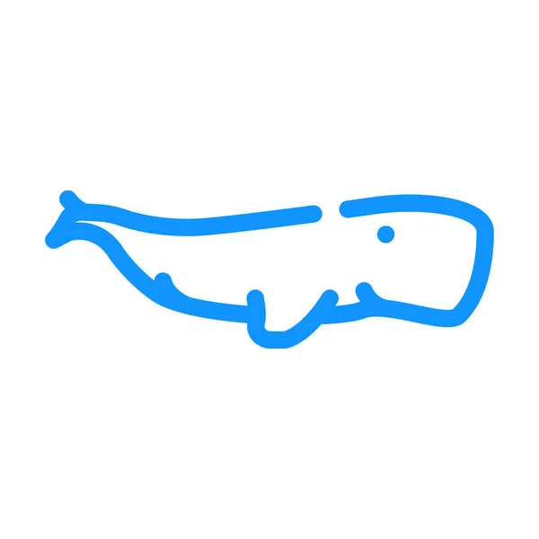 Velryba mořský savec zvíře barva ikona vektor ilustrace — Stockový vektor