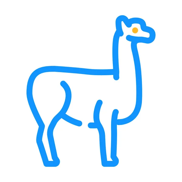 Lama wild animal color icon vector illustration — Vetor de Stock