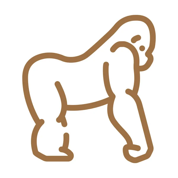 Gorilla animal color icon vector illustration — Stock Vector
