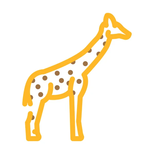 Żyrafa zwierzę kolor ikona wektor ilustracja — Wektor stockowy