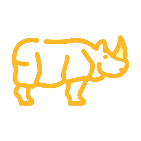 Noshörning djur färg ikon vektor illustration — Stock vektor