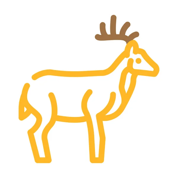 Venado animal color icono vector ilustración — Vector de stock