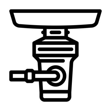 Çöp öğütme çizgisi simgesi çizimi