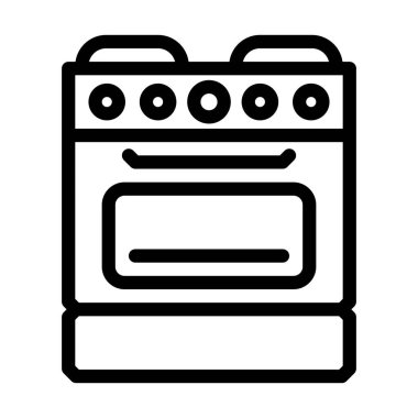fırın mutfağı aygıt hattı ikon vektör çizimi