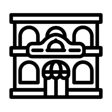 Restoran inşa çizgisi ikon vektör illüstrasyonu