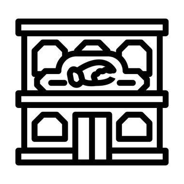Deniz ürünleri restoran hattı ikonu vektör illüstrasyonu