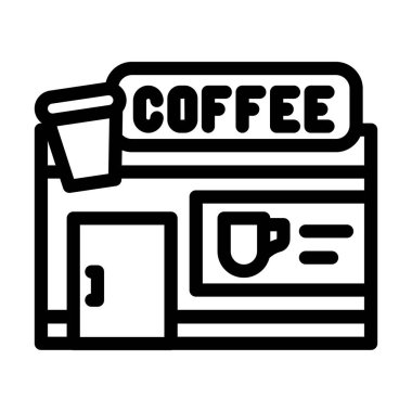 Kafe çizgisi simgesi vektör illüstrasyonu