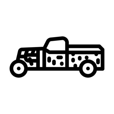 Rat rod araba çizgisi ikon vektör çizimi