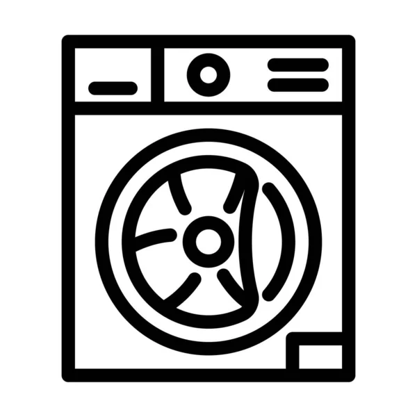 Waschmaschine Gerät Linie Symbol Vektor Illustration — Stockvektor
