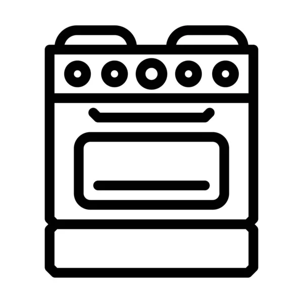 Oven keuken apparaat lijn pictogram vector illustratie — Stockvector