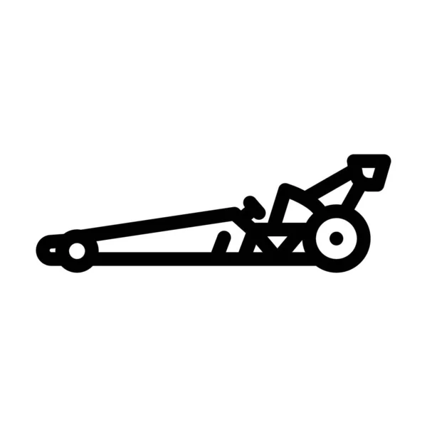 Dragster esporte carro linha ícone vetor ilustração — Vetor de Stock