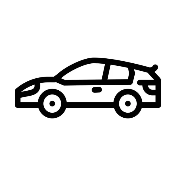 Ilustração do vetor do ícone da linha do carro da escotilha quente — Vetor de Stock