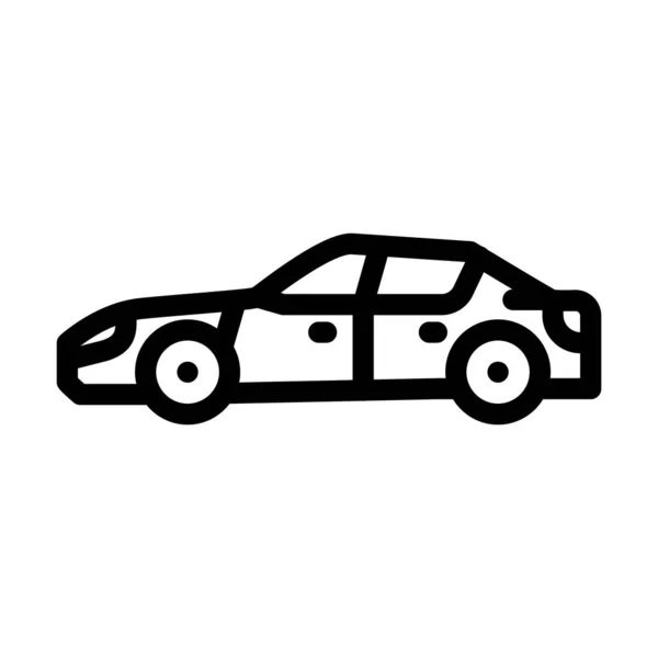 Sedán coche cuerpo tipo línea icono vector ilustración — Vector de stock