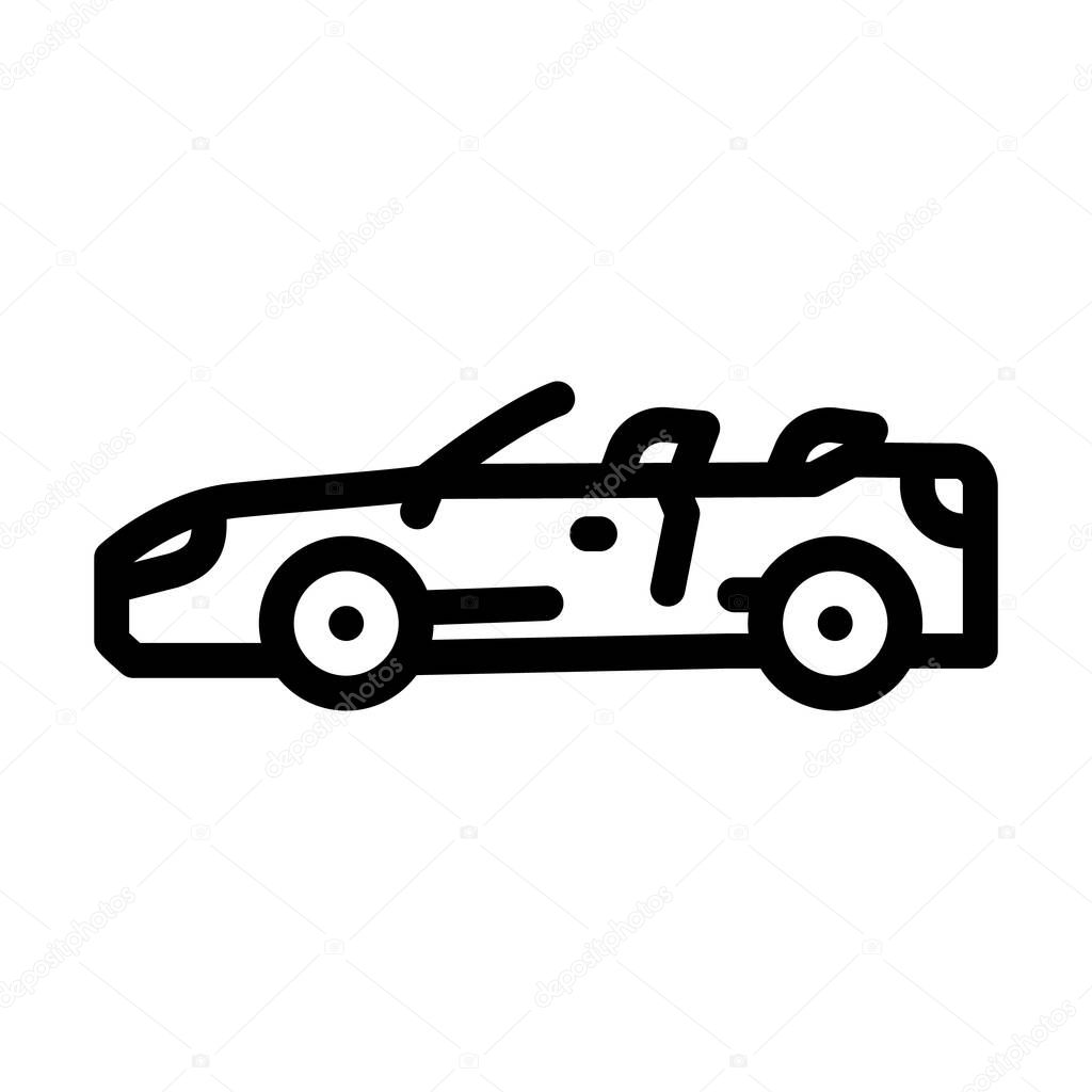 convertible cabriolet car line icon vector illustration