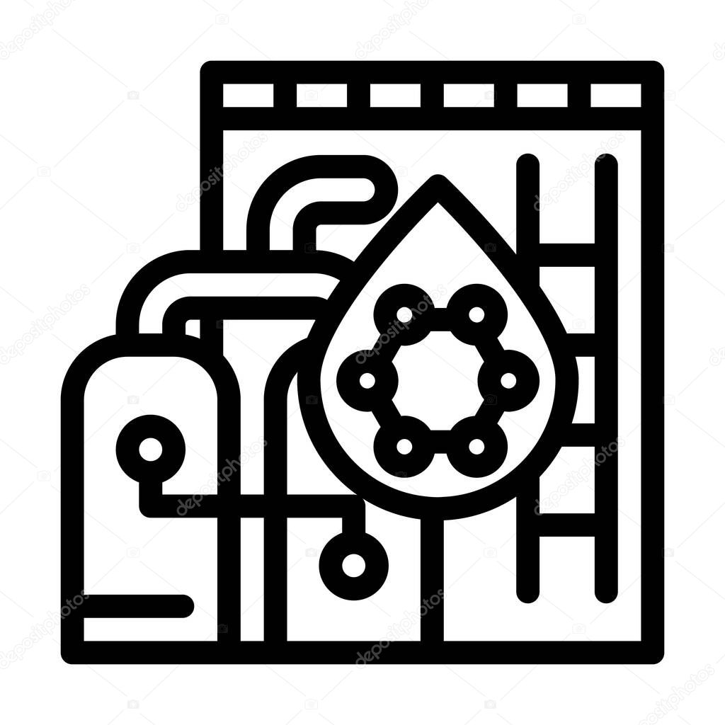 petrochemicals laboratory equipment line icon vector illustration