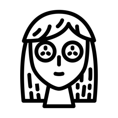 spa gözü salatalık çizgisi ikon vektör illüstrasyonu