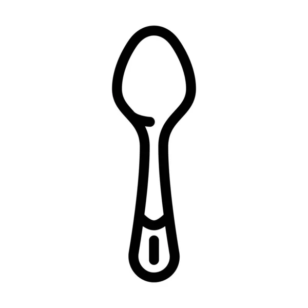 Cucharadita cocina utensilio línea icono vector ilustración — Archivo Imágenes Vectoriales