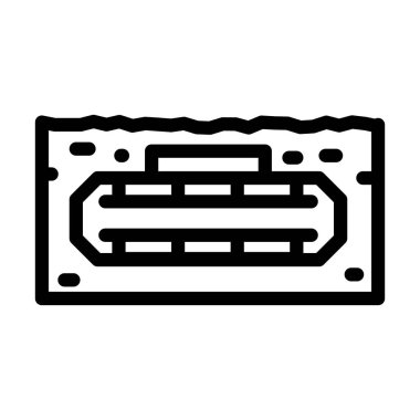 mayın askeri çizgi ikonu vektör illüstrasyonu