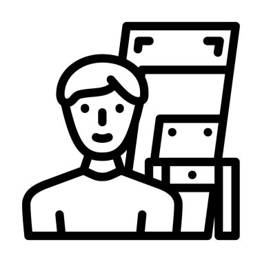 Mobilya derleme hattı ikon vektör çizimi