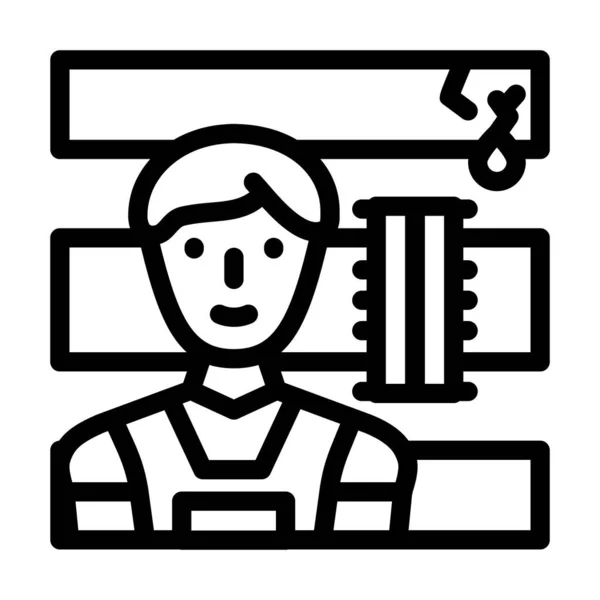 Idraulico riparazione linea icona vettoriale illustrazione — Vettoriale Stock