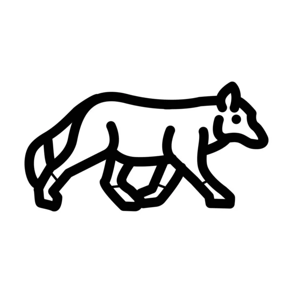 キツネの動物の線のアイコンベクトルイラスト — ストックベクタ