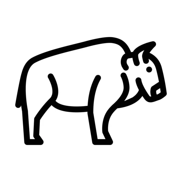 水牛野生动物线图标矢量插图 — 图库矢量图片