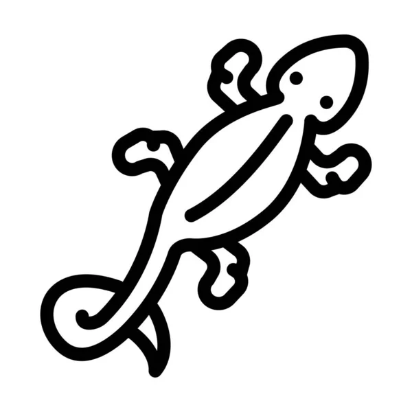 Lagarto animal línea icono vector ilustración — Vector de stock
