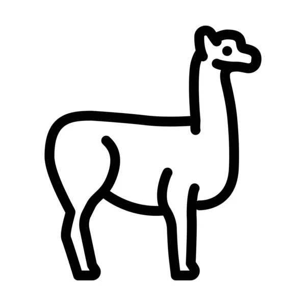 Lama animal salvaje línea icono vector ilustración — Vector de stock