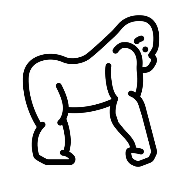 Gorilla Tier Linie Symbol Vektor Illustration — Stockvektor