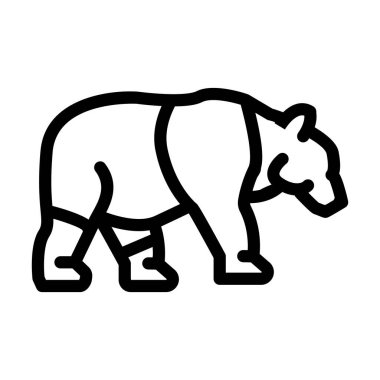 panda hayvan çizgisi ikon vektör çizimi